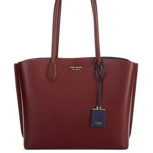 Kate Spade Large Tote Bag | Deep Cherry Leather Work Bag